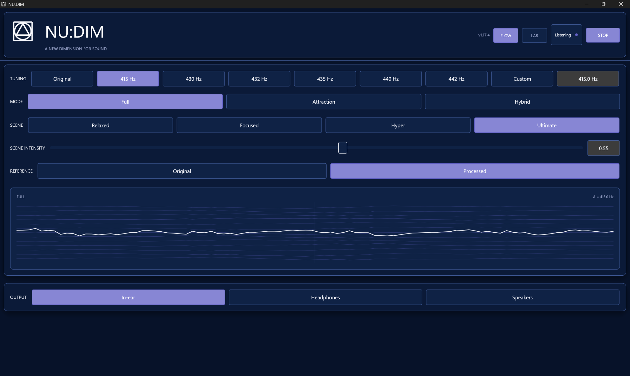 NU:DIM Flow interface screenshot